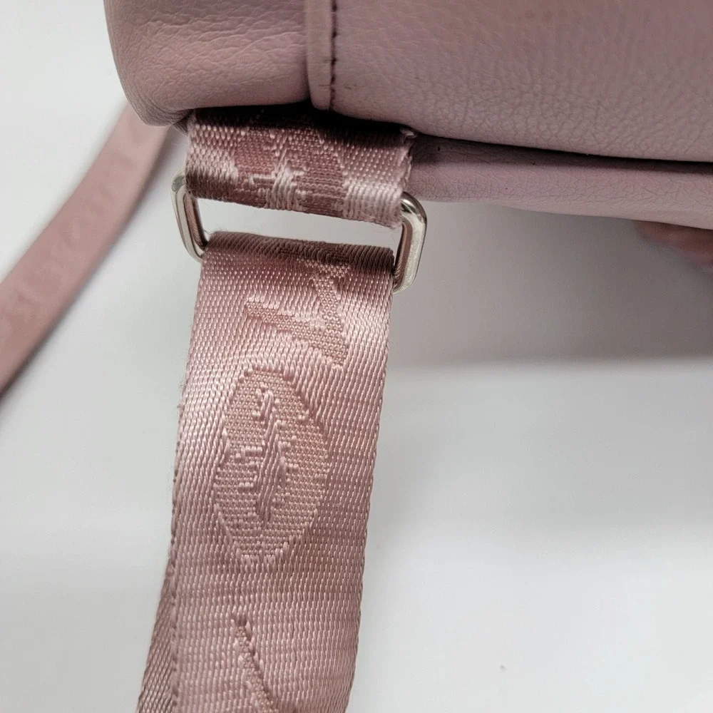 Luv Betsey by Betsey Johnson Pink Quilted Heart Backpack Adjustable Black Straps
